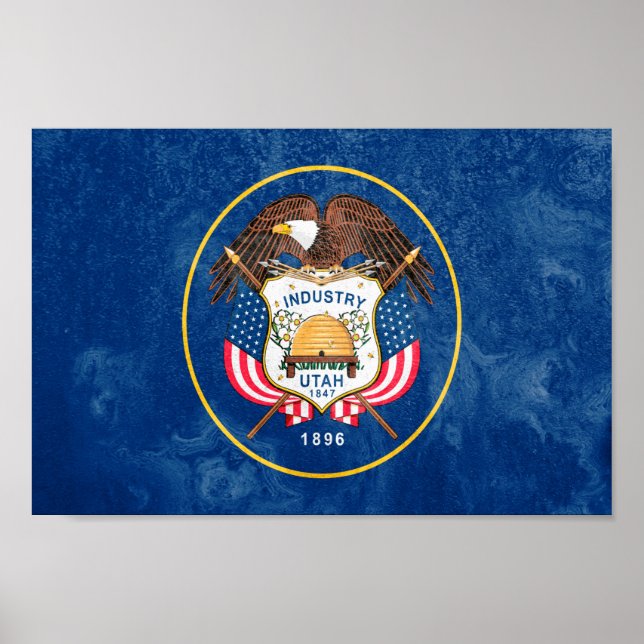 Poster Bandeira do Estado de Utah (Frente)