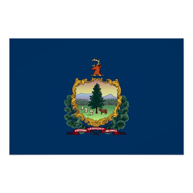 Póster Bandeira do Estado de Vermont (Frente)