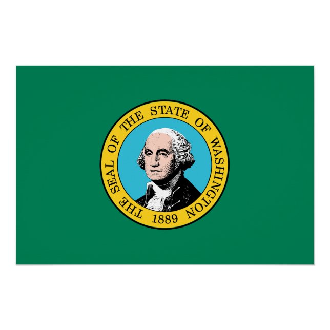 Póster Bandeira do Estado de Washington (Frente)