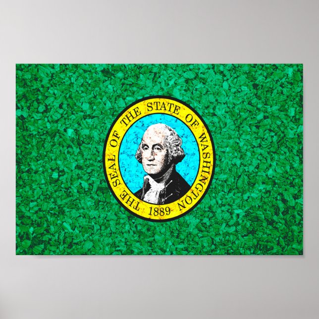 Poster Bandeira do Estado de Washington (Frente)