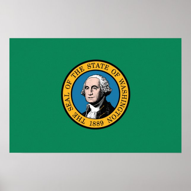 Poster Bandeira do Estado de Washington, EUA (Frente)