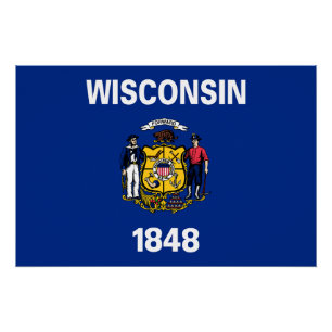 Póster Bandeira do Estado de Wisconsin