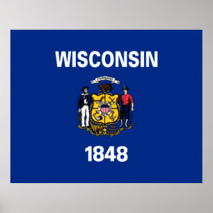 Poster Bandeira do Estado de Wisconsin