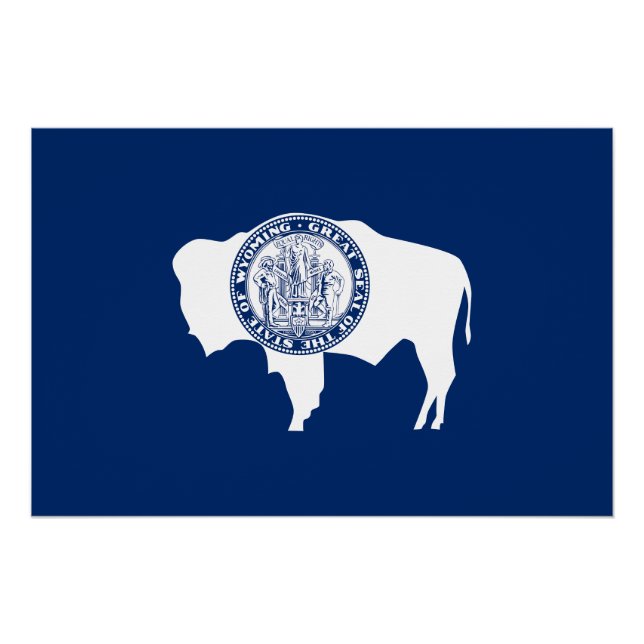 Póster Bandeira do Estado de Wyoming (Frente)