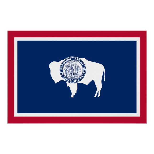 Póster Bandeira do Estado de Wyoming (Frente)