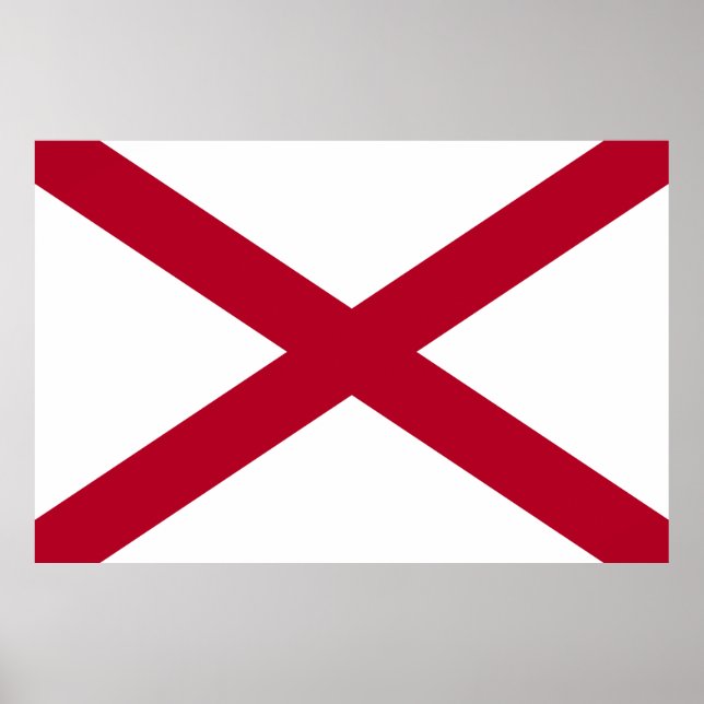 Poster Bandeira do Estado do Alabama (Frente)