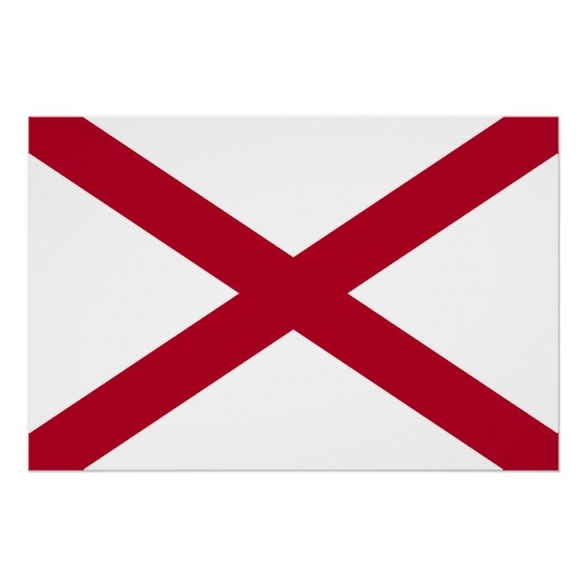 Póster Bandeira do Estado do Alabama (Frente)
