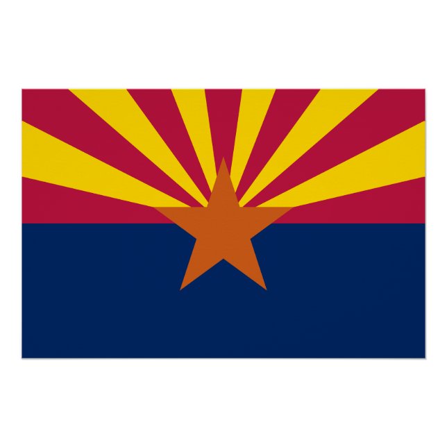 Póster Bandeira do Estado do Arizona (Frente)