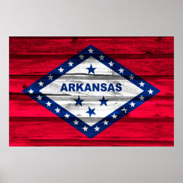Poster Bandeira do Estado do Arkansas Grunge