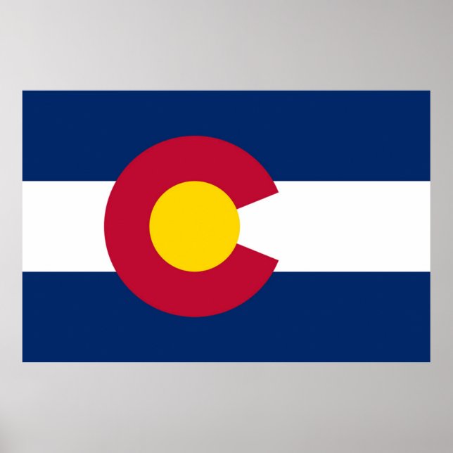 Poster Bandeira do Estado do Colorado (Frente)