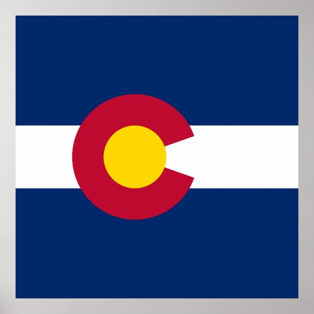 Poster Bandeira do Estado do Colorado (Frente)