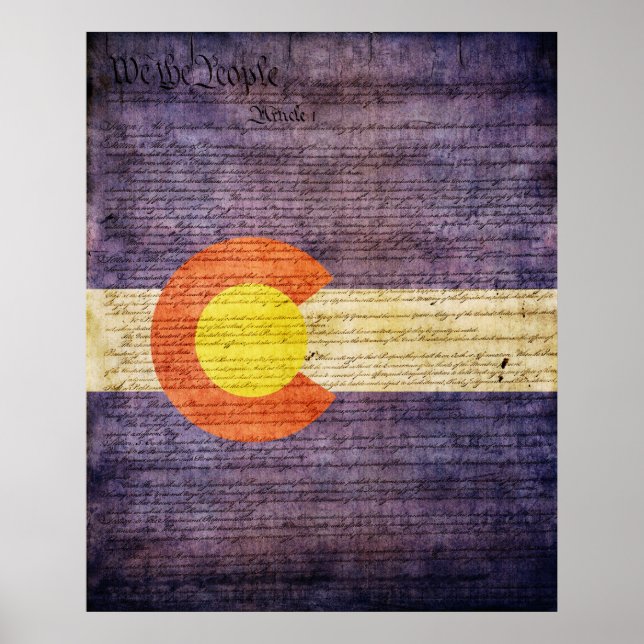 Póster Bandeira do Estado do Colorado (Frente)