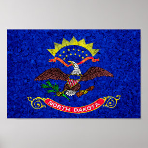 Poster Bandeira do Estado do Dakota do Norte