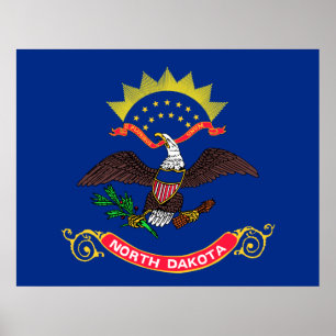 Poster Bandeira do Estado do Dakota do Norte (Dacotan do
