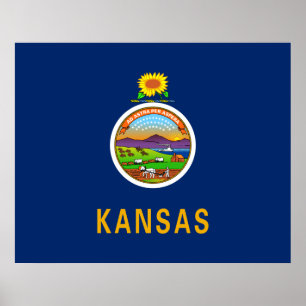Poster Bandeira do Estado do Kansas