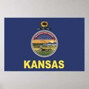 Poster Bandeira do Estado do Kansas, EUA