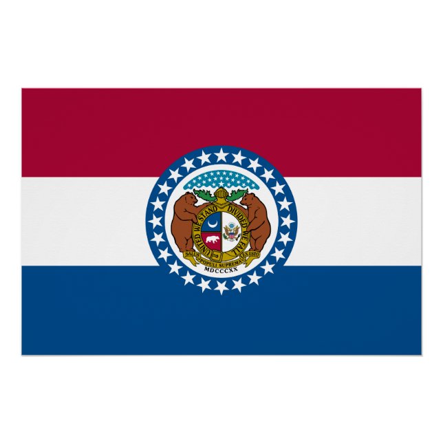 Póster Bandeira do estado do Missouri (Frente)