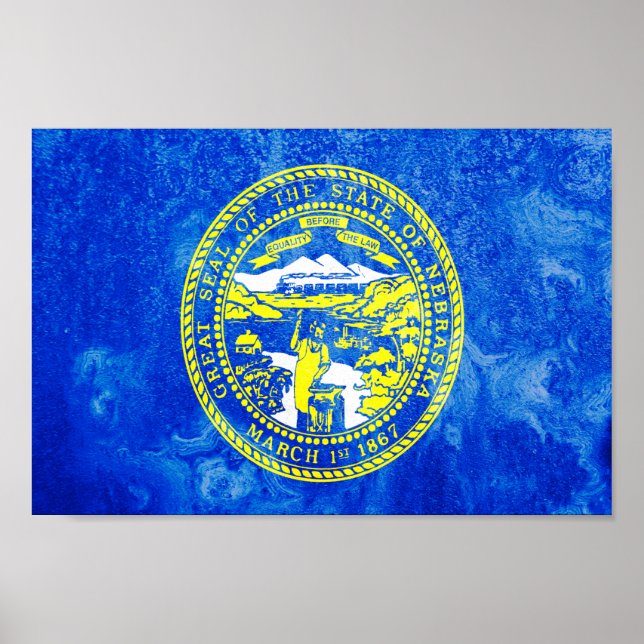 Poster Bandeira do Estado do Nebraska (Frente)