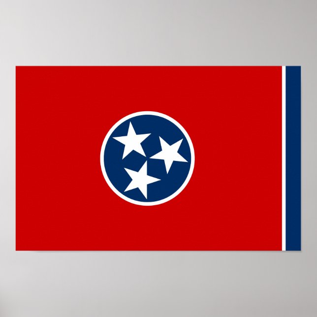 Poster Bandeira do Estado do Tennessee (Frente)