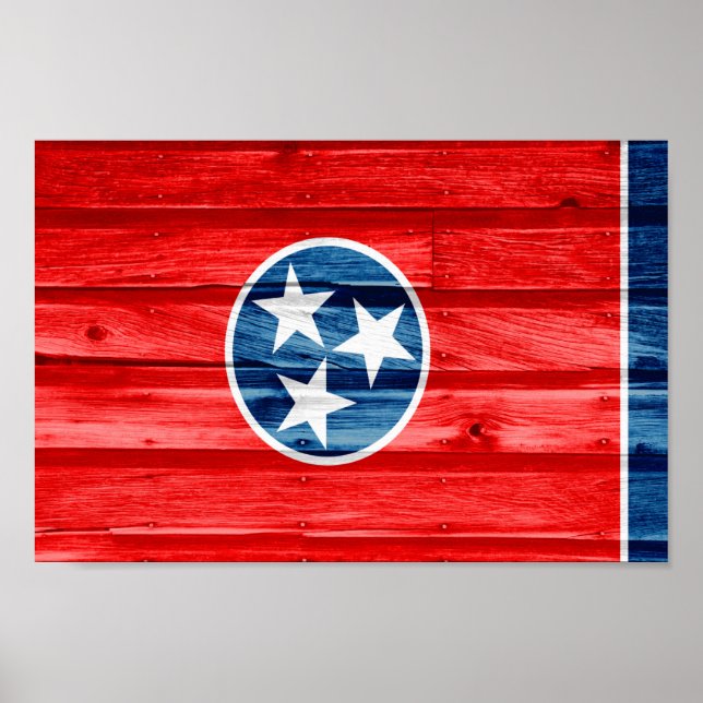 Poster Bandeira do Estado do Tennessee (Frente)