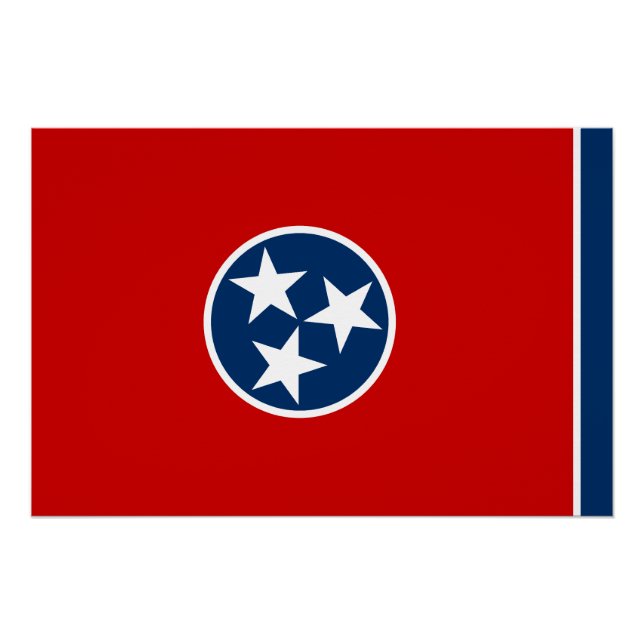 Póster Bandeira do Estado do Tennessee (Frente)
