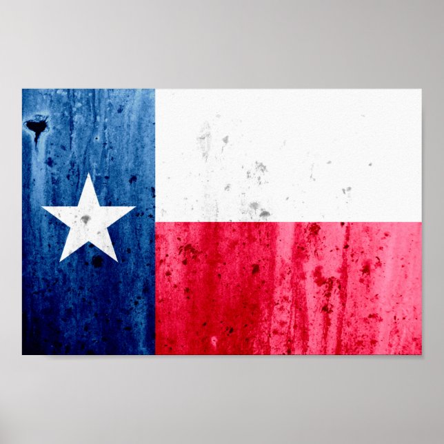 Poster Bandeira do Estado do Texas (Frente)