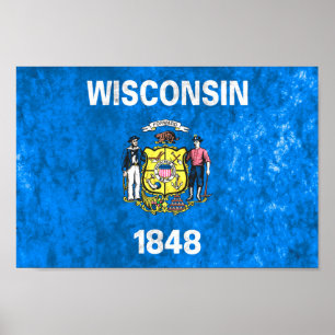 Poster Bandeira do Estado do Wisconsin