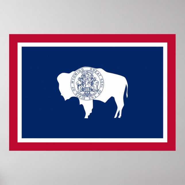 Poster Bandeira do Estado do Wyoming (Frente)