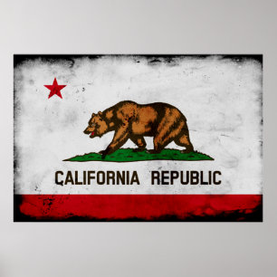Póster Bandeira do Estado Patriótico da Califórnia
