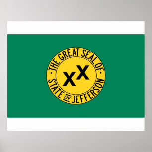 Poster Bandeira do Estado Proposto dos EUA de Jefferson