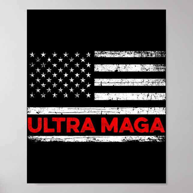Poster Bandeira do Estado Unidos Ultra Maga (Frente)