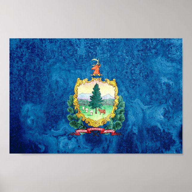 Poster Bandeira do Estado Vermont (Frente)