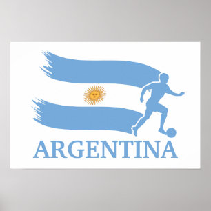 Póster Bandeira do futebol de Argentina