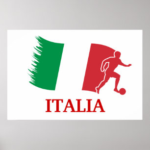 Póster Bandeira do futebol de Italia