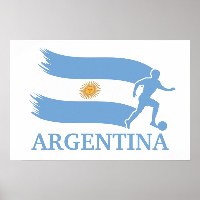 Póster Bandeira do futebol na Argentina (Frente)