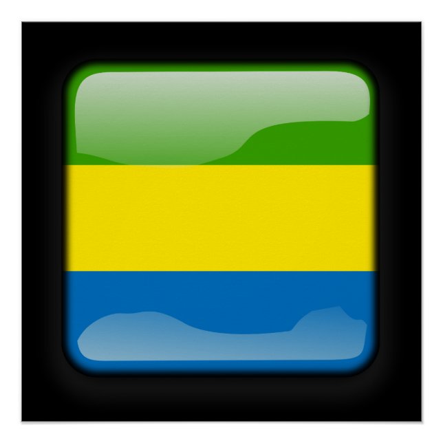 Póster Bandeira do Gabão (Frente)