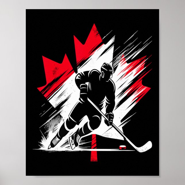 Poster Bandeira do Hóquei do Canadá  (Frente)