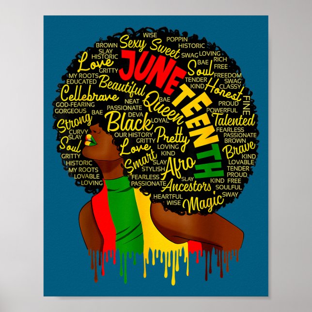 Poster bandeira do Juneteenth orgulho da história negra a (Frente)