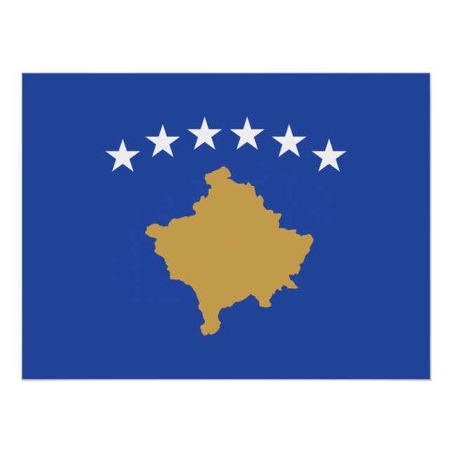 Póster Bandeira do Kosovo (Frente)