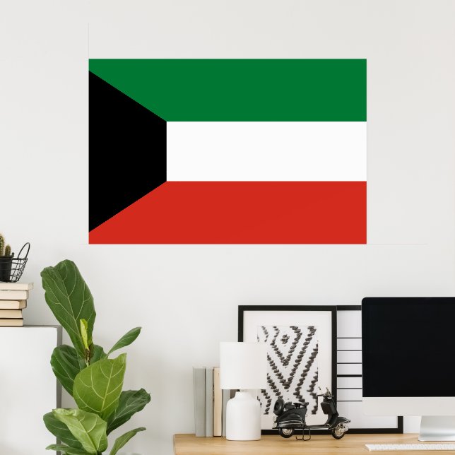 Poster bandeira do Kuwait (Escritório em casa)
