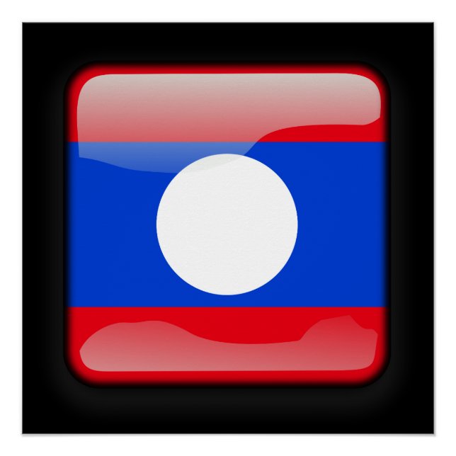 Póster Bandeira do Laos (Frente)