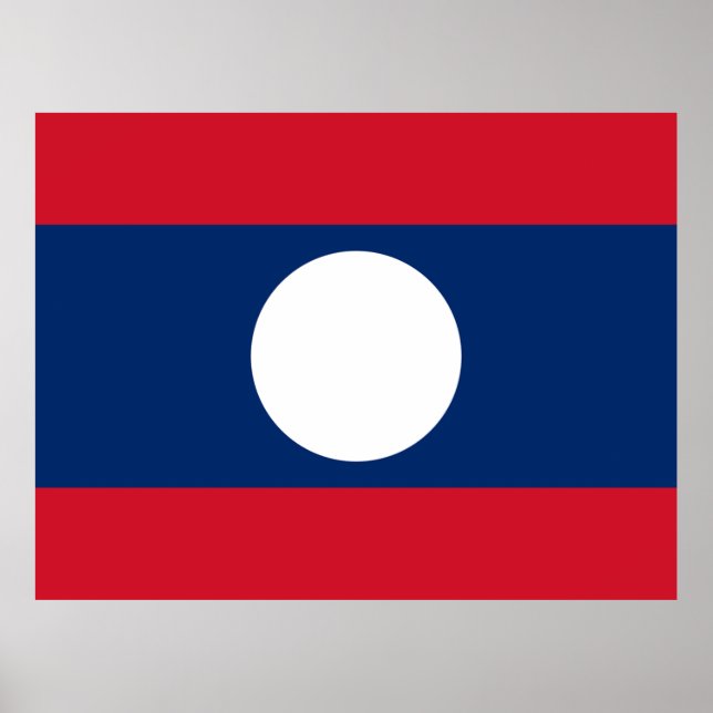 Poster Bandeira do Laos (Frente)
