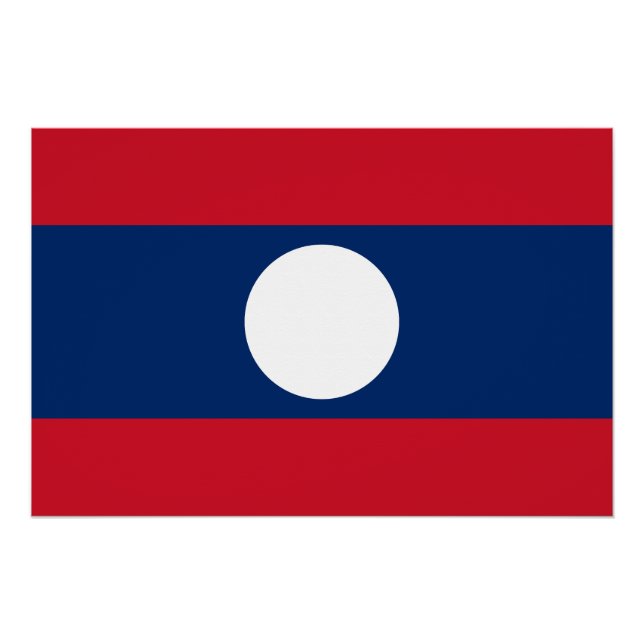 Póster Bandeira do Laos (Frente)