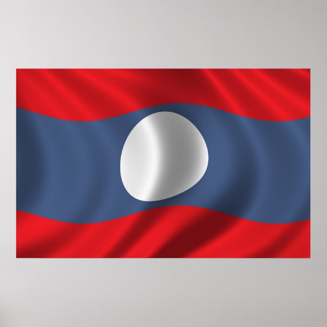 Póster Bandeira do Laos (Frente)