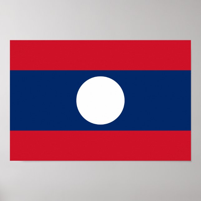 Poster Bandeira do Laos (Frente)