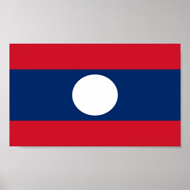 Póster Bandeira do Laos (Frente)