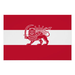 Póster Bandeira do Leão e do Sol do Irã Austríaco