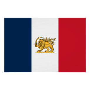 Póster Bandeira do Leão e Sol do Patrimônio Franco-Irania