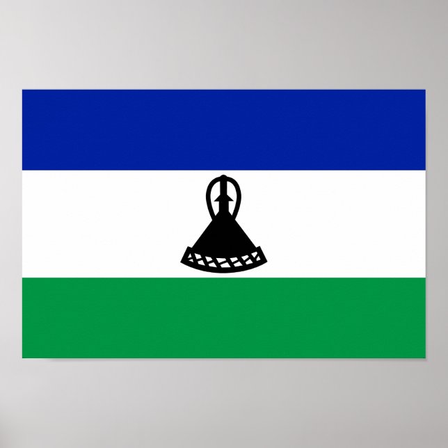 Poster Bandeira do Lesoto (Frente)