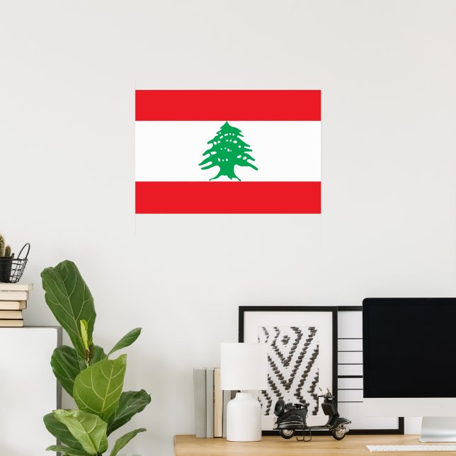 Poster Bandeira do Líbano (Escritório em casa)